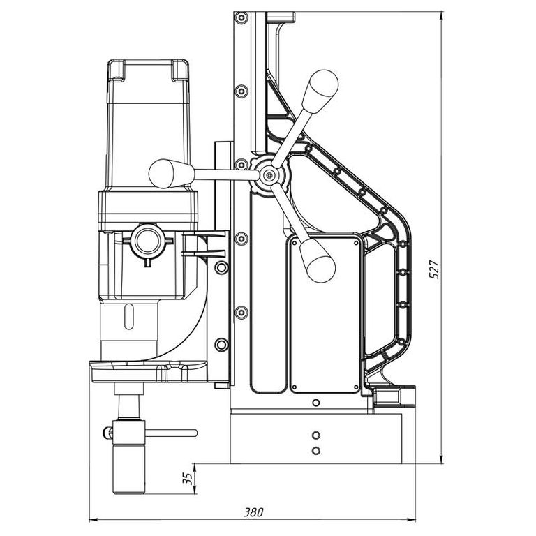 Станок сверлильно-резьбонарезной HI-PRO MBSR100 на поворотном магнитном основании