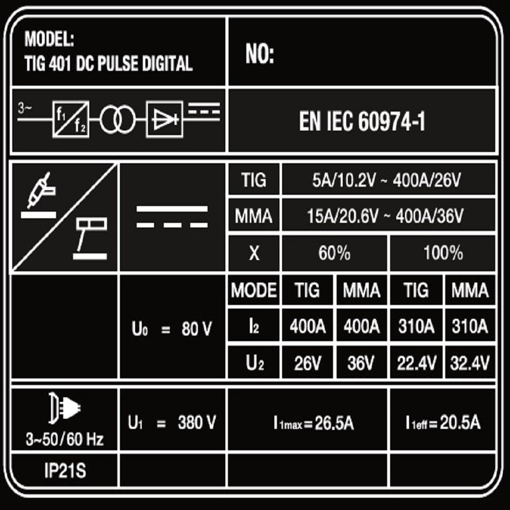 Аппарат аргонодуговой сварки SAGGIO TIG 401 DC Pulse Digital