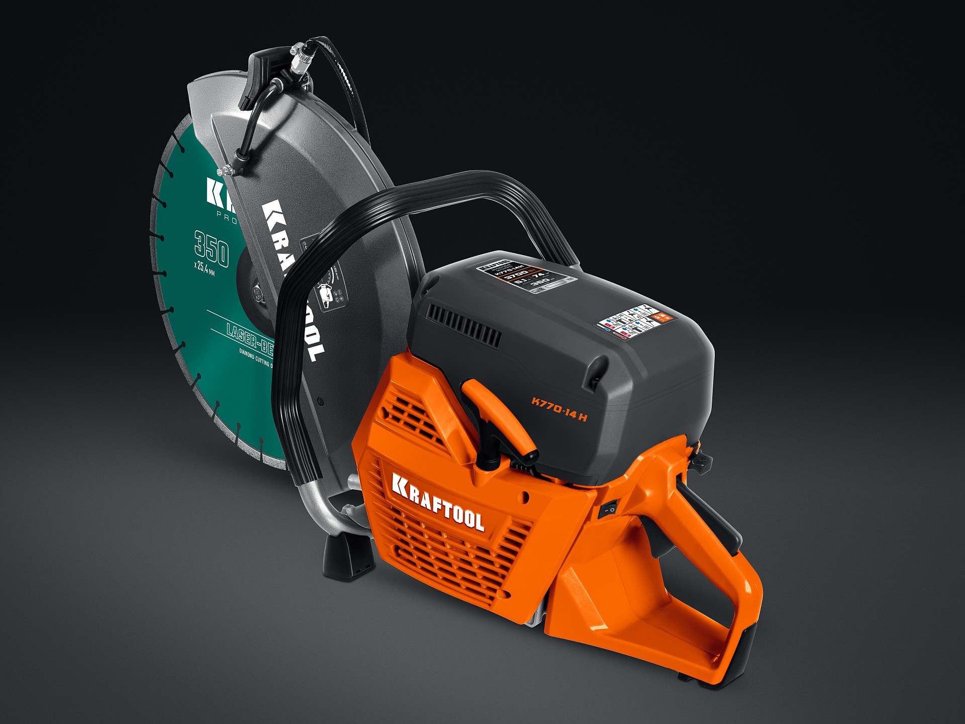 KRAFTOOL 3700 Вт, 350 мм, диск в комплекте, бензорез по бетону (бетонорез) (K770-14 H)