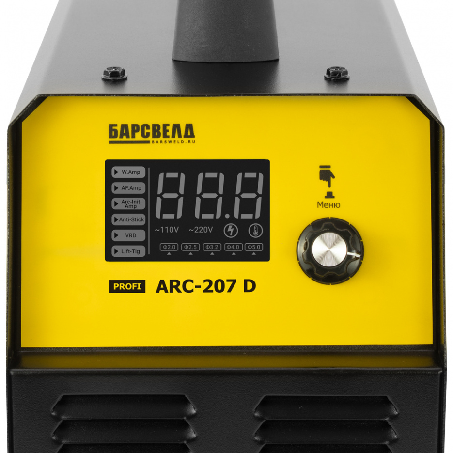 Инвертор  БАРСВЕЛД Profi ARC-207 D (220 В, 30-200 А, ПН 60 %, 5,8 кг, цифр. упр, VRD), компл., НАКС