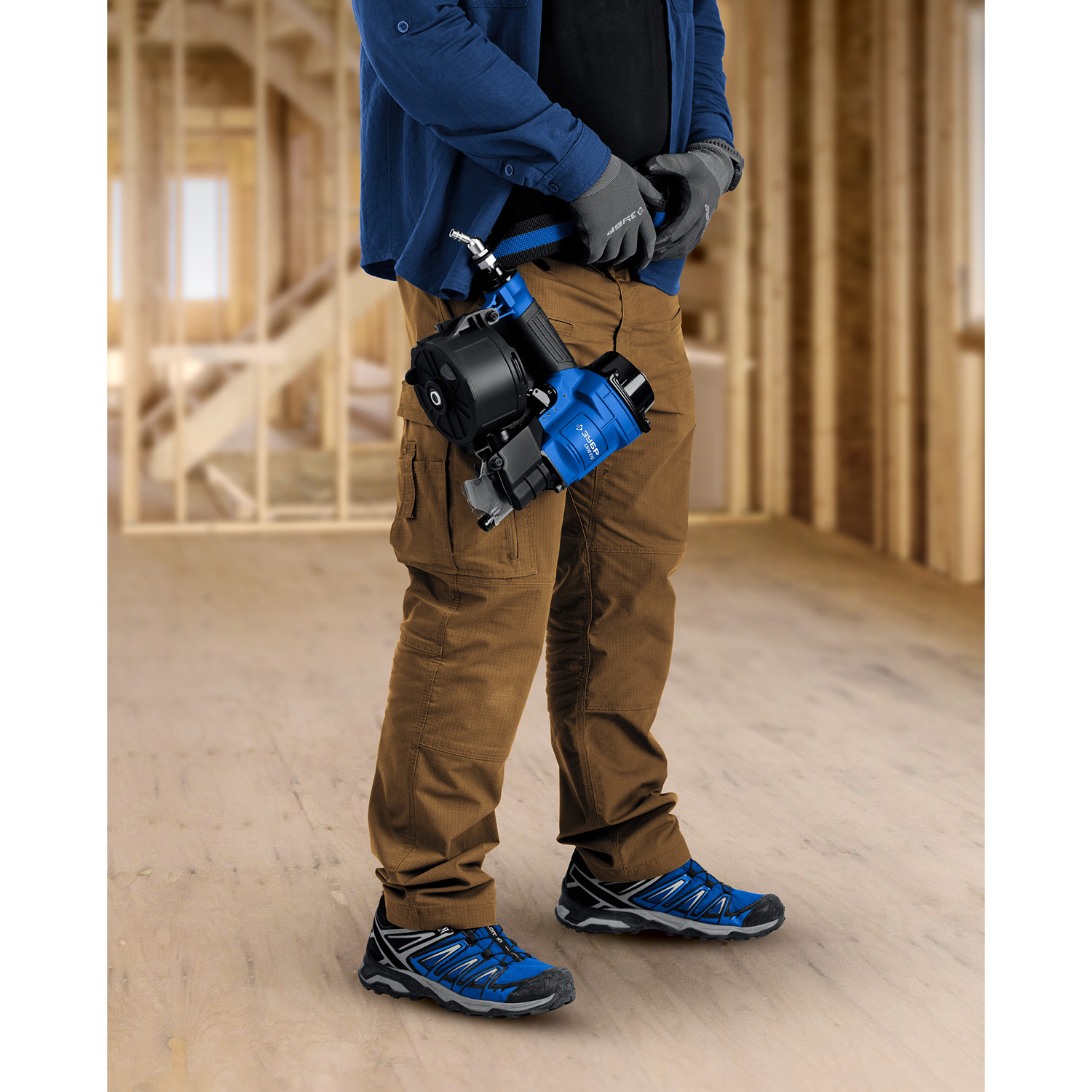 ЗУБР CNW-70, пневматический нейлер для барабанных гвоздей ЗУБР CNW (45-70 мм), Профессионал (31912)