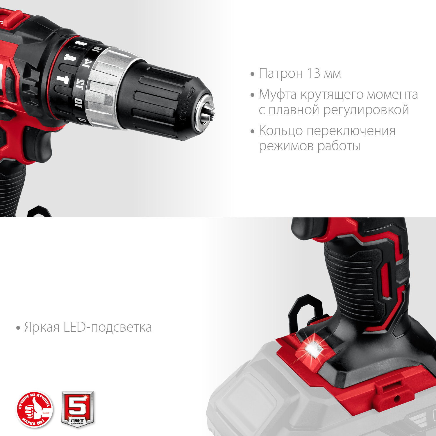 ЗУБР С1-18, 18 В, 40 Н·м, без АКБ, ударная дрель-шуруповерт (ДШУ-185)