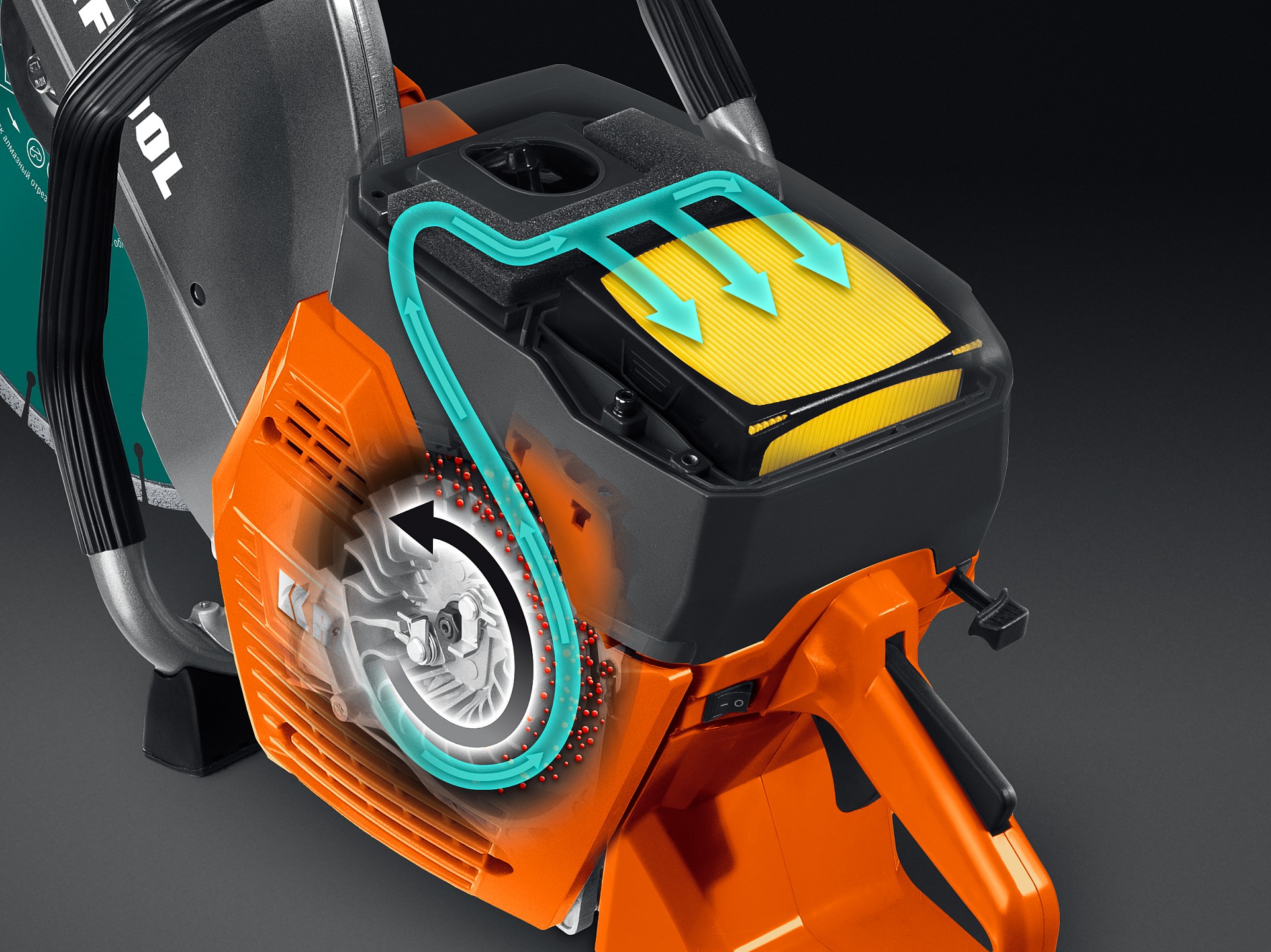 KRAFTOOL 3700 Вт, 350 мм, без диска, бензорез по металлу (рельсорез) (K760-14)