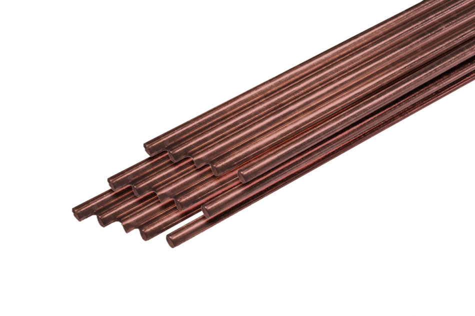 Прутки сварочные медные КЕДР CuSi3 ? 2,0 мм (1000мм, пачка 15 шт.)