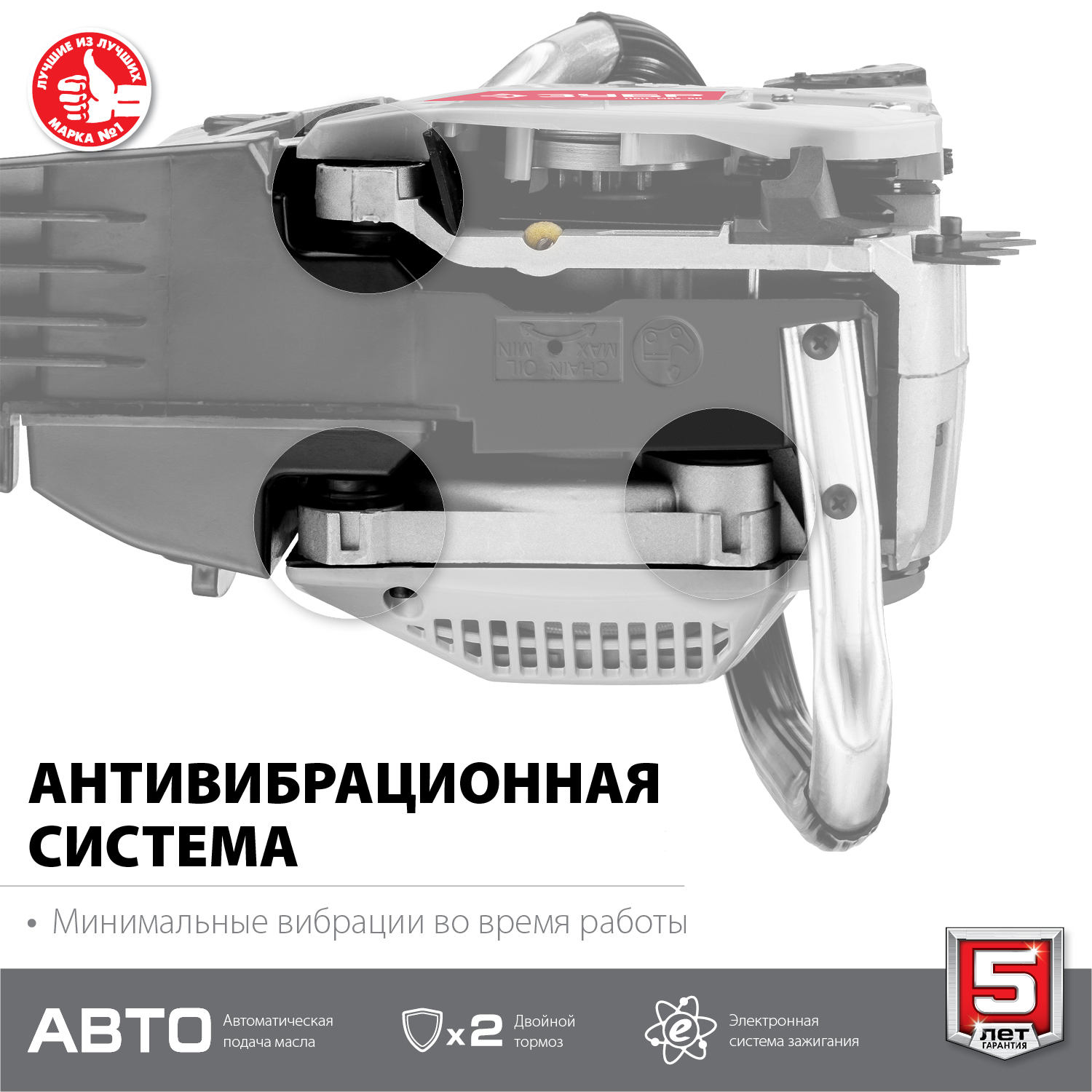 ЗУБР 52 см3, 45 см, бензопила (ПБЦ-М52-45)