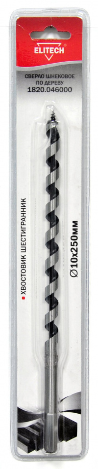 Сверло 10х250мм HEX шнек 1820.046000