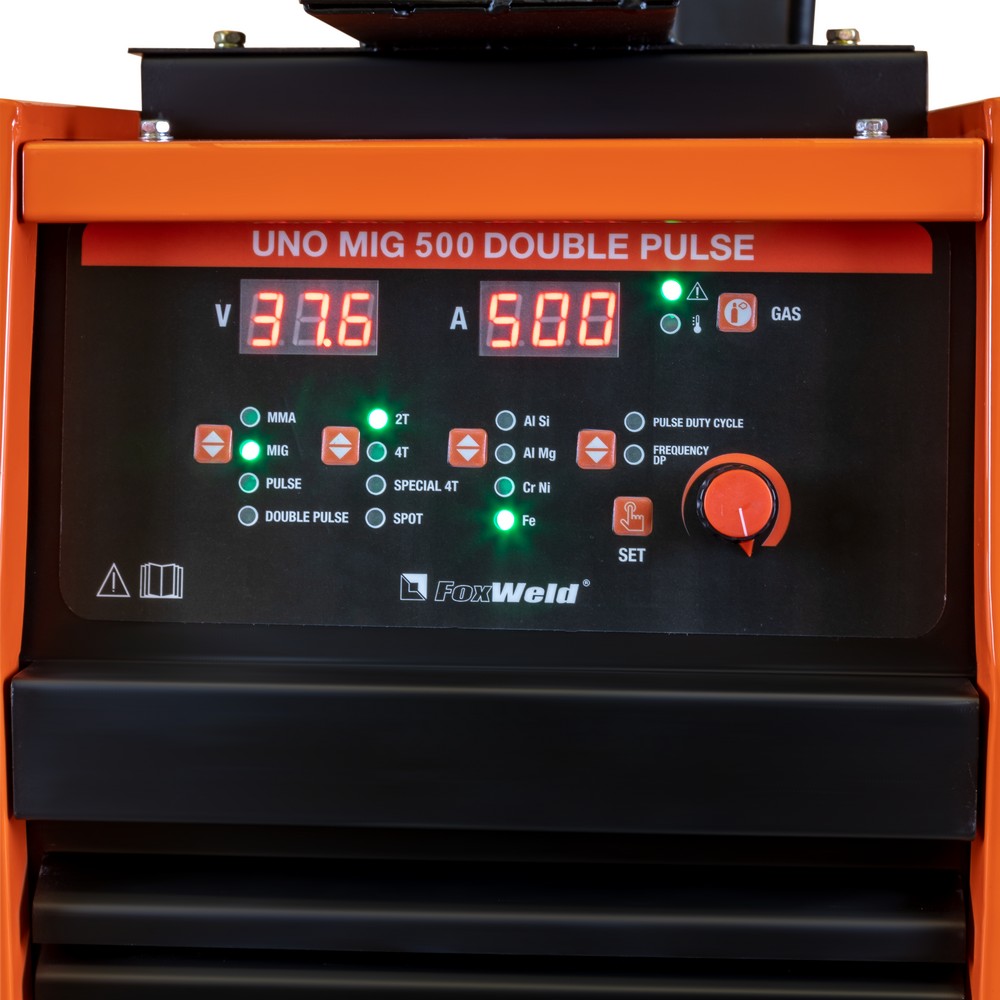 Сварочный полуавтомат UNO MIG 500 DOUBLE PULSE (Источник питания+МП+Тележка+БЖО - 2 упак.)