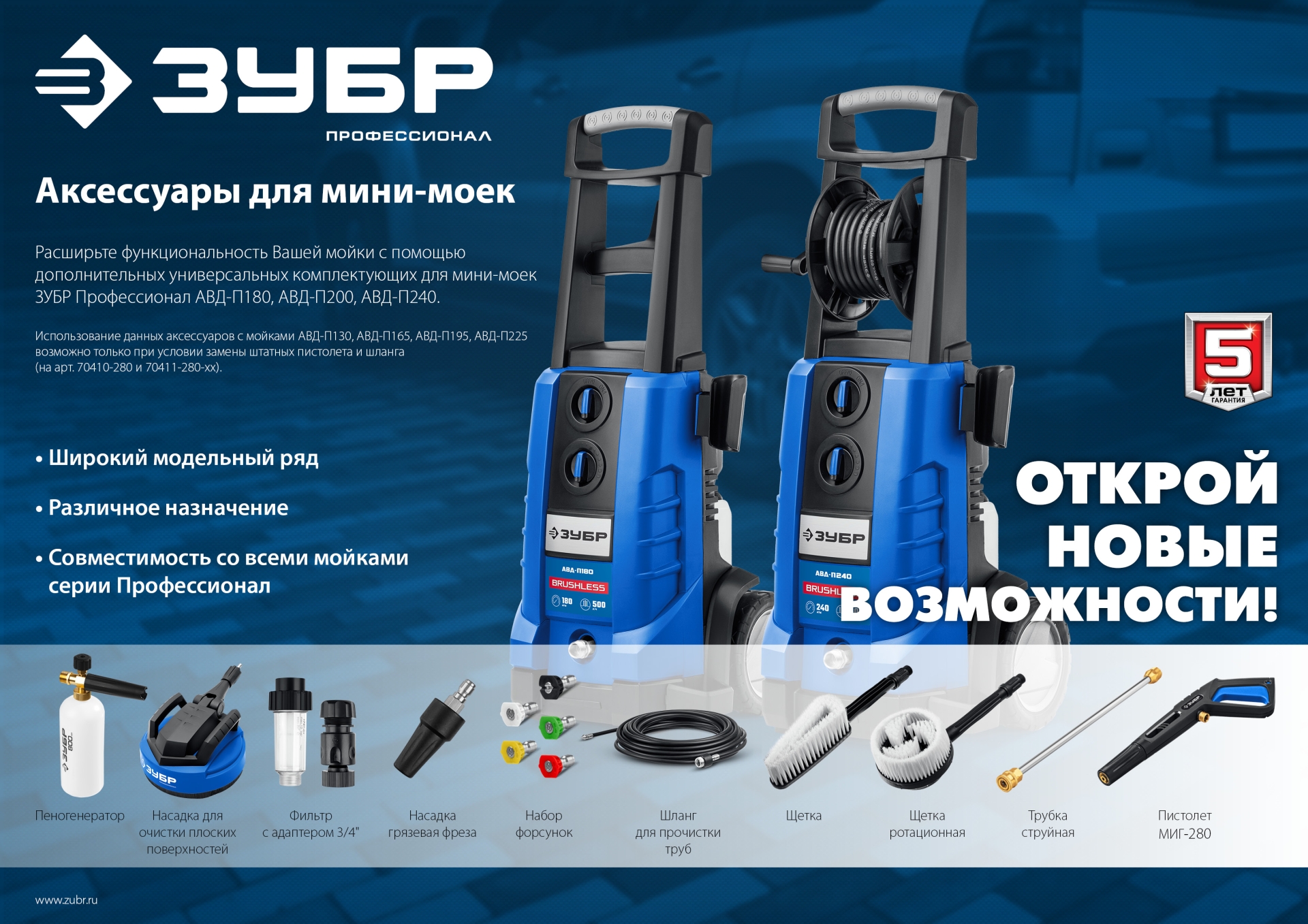 ЗУБР для пистолета МИГ-280, насадка грязевая фреза (70404-280)