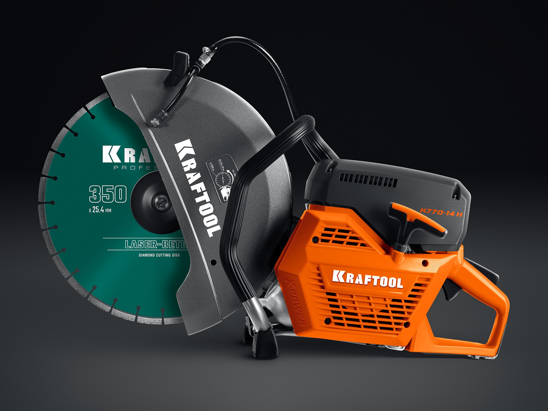 KRAFTOOL 3700 Вт, 350 мм, диск в комплекте, бензорез по бетону (бетонорез) (K770-14 H)